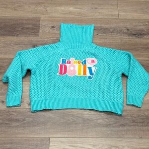 Judith March Turquoise Raised on Dolly Sweater